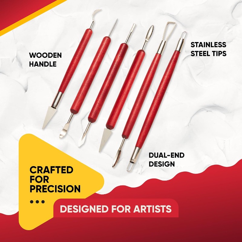 Wood Chisel Set - 6PCS Sculpting Pottery Clay Tools Wood